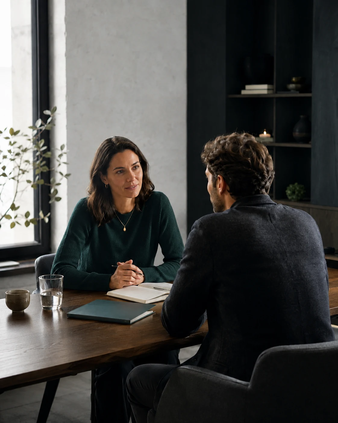 Coach meeting with a client during a consultation
