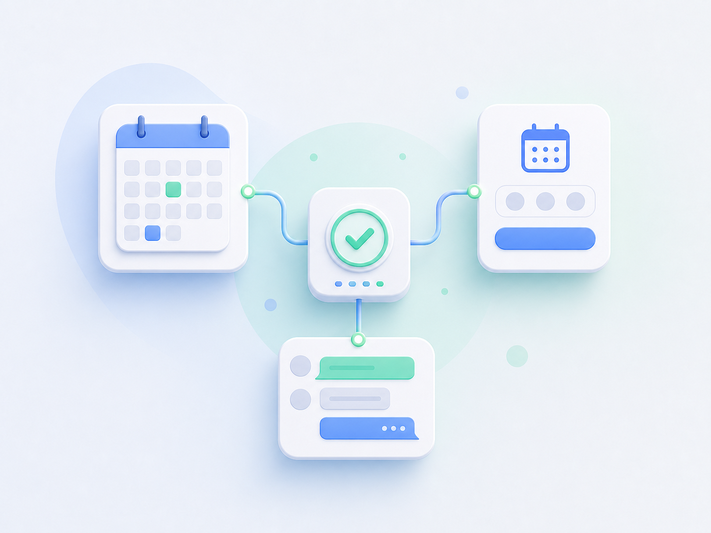 Illustration of scheduler and messaging tool integration